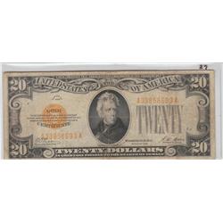 $20 GOLD CERTIFICATE 1928