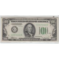 $100 1934 FRN GREEN SEAL UNC