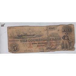 $5 BOSTON OBSOLETE 1850
