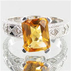 23.05twc Citrine Diamond 14k Gold Ring (JEW-3400)