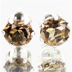 6.92ctw Smokey Quartz Sterling Earrings (JEW-2636)