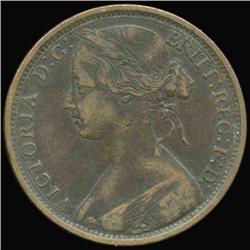 1862 British Victoria Penny XF+ (COI-7207)