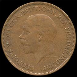 1934 British Geo V 1p XF/VF (COI-8936)