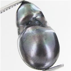 12.89ct Baroque Peacock Black South Sea Saltwater Pearl (GEM-33273)