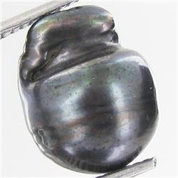 9.05ct Baroque Peacock Black South Sea Saltwater Pearl (GEM-33298)