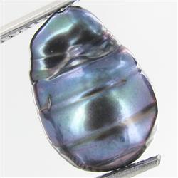 7.16ct Baroque Peacock Black South Sea Saltwater Pearl (GEM-33232)