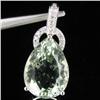 22.6twc Green Amethyst Diamond 14k Gold Pendant (JEW-3387)