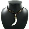 Tibet Shell Nickel Horn Pendant Choker Necklace (ANT-1319)