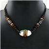 Image 1 : Tibet Shell Agate Bead Nickel Necklace (JEW-3272)