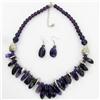 Image 1 : Amethyst & Crystal Necklace Earring Set (JEW-3446)