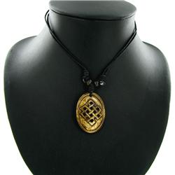 Tibet Handfcarved Bone Pendant Choker Necklace (ANT-1325)