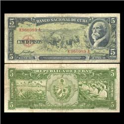 1959 Cuba 5 Peso Note Better Grade (CUR-05832)