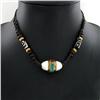 Tibet Shell Agate Bead Nickel Necklace (JEW-3273)