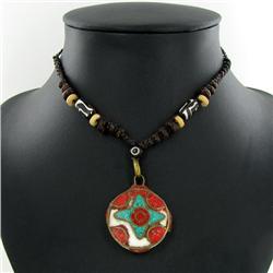 Tibet Shell Agate Bead Choker Necklace (JEW-3199)