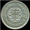 Image 2 : 1942 Britian 3p Silver AU Scarce (COI-8817)