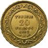 Image 1 : Tunisia   20 franchi 1892.
