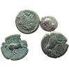 Image 1 : Italia greca. Lotto di 4 nominali (3 di bronzo e uno d'argento) da classificare.