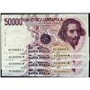 Image 1 : Repubblica Italiana Lotto di 4 biglietti da 50.000 lire Bernini, 1¬8 tipo.