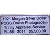 Image 2 : 1921 Morgan Dollar PCGS PL-66 scratch w/Appraisal