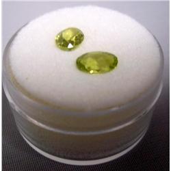Lot-2 Oval Cut Peridot Loose Gemstones