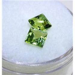 Lot-2 Square Cut Peridot Loose Gemstones