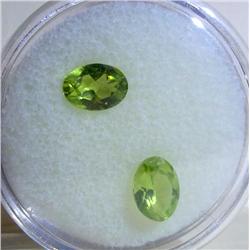 Lot-2 Oval Cut Peridot Loose Gemstones