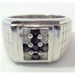 Sterling Silver Men's Ring w/ CZ Stones