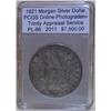 Image 1 : 1921Morgan Silver Dollar PCGS PL-66 w/Appraisal