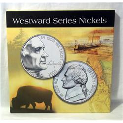 2004 & 2005 Jefferson Nickels From Each Mint-Gold