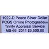 Image 2 : 1922-D Peace Dollar "VAM" PCGS MS-66 w/Appraisal