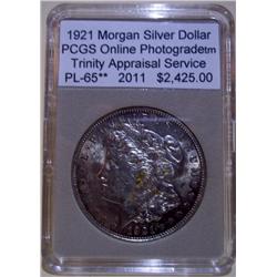 1921 Morgan Dollar *VAM* PCGS PL-65 w/Appraisal
