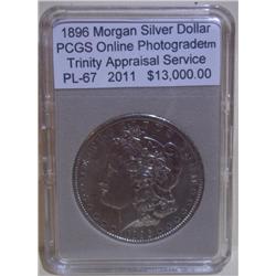 1896 Morgan Silver Dollar PCGS PL-67 w/Appraisal