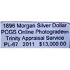 Image 2 : 1896 Morgan Silver Dollar PCGS PL-67 w/Appraisal