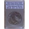 Image 1 : 1924 Peace Silver Dollar PCGS MS-66 w/Appraisal