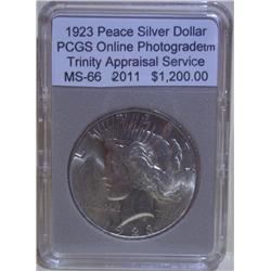 1923 Peace Silver Dollar PCGS MS-66 w/Appraisal