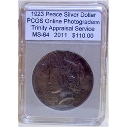 1923 Peace Silver Dollar PCGS MS-64 w/Appraisal