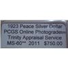 Image 2 : 1923 Peace Dollar PCGS MS-60 *VAM* w/Appraisal