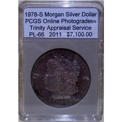 1878-S Morgan Silver Dollar PCGS PL-66 w/Appraisal