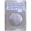Image 1 : 1921 Morgan Silver Dollar PCGS PL-66 w/Appraisal