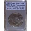 Image 1 : 1924 Peace Silver Dollar PCGS MS-67 w/Appraisal