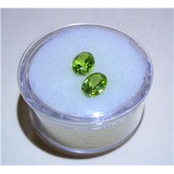 Lot-2 Oval Cut Peridot Loose Gemstones