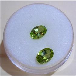 Lot-2 Oval Cut Peridot Loose Gemstones