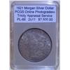 Image 1 : 1921 Morgan Silver Dollar PCGS PL-66 w/Appraisal