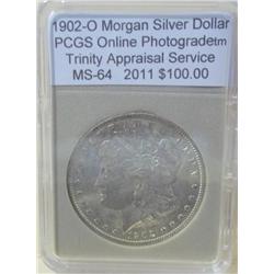 1902-O Morgan Silver Dollar PCGS MS-64 w/Appraisal