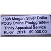 Image 2 : 1898 Morgan Silver Dollar PCGS PL-67 w/Appraisal