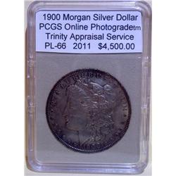 1900 Morgan Silver Dollar PCGS PL-66 w/Appraisal
