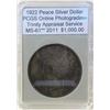 Image 1 : 1922 Peace Dollar PCGS MS-61 w/Appraisal Rainbow