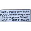 Image 3 : 1922-D Peace Dollar Mint Errors PCGS MS-61 w/App