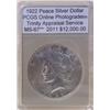 Image 1 : 1922-S Peace Dollar Mint Error PCGS MS-67 w/App