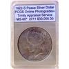 Image 1 : 1922 Peace Dollar MS-66 VAM, Rainbow w/Appraisal